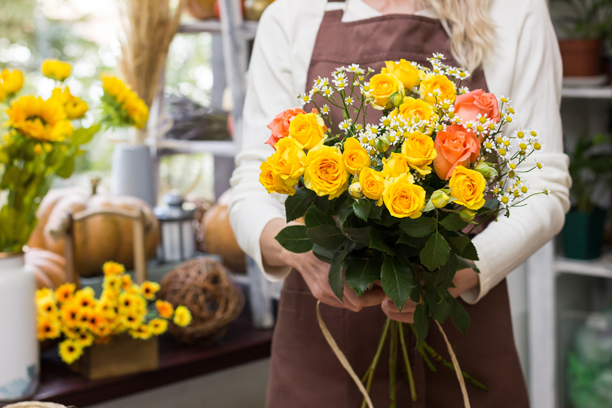 Get well soon flower arrangement with bright mixed blooms to lift the recipient’s spirits