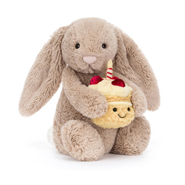 Conejito beige tímido 'Cumpleaños'